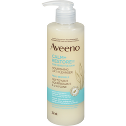 Aveeno Calm + Restore Nourishing Oat Facial Cleanser For Sensitive Skin, Gentle Gel Face Wash With Nourishing Oat & Calming Feverfew, Hypoallergenic, Fragrance- & Paraben-free