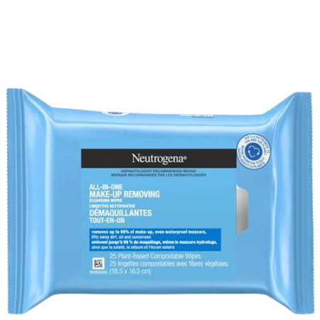 Neutrogena Make Up Removing Wipes, All-in-One Facial Cleansing Wipes, Alcohol-free