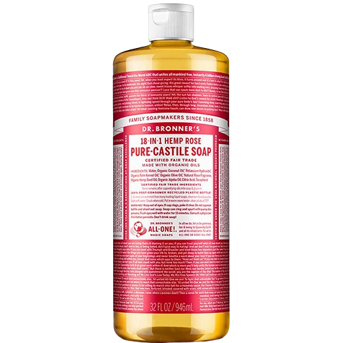 Dr. Bronner's 18-In-1 Pure-Castile Liquid Soap Rose