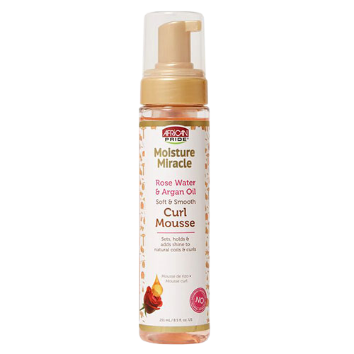 African Pride Moisture Miracle Rose Water & Argan Oil Soft & Smooth Curl Mousse